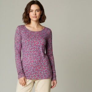 dELiA*s Pink and Gray Leopard Print Long Sleeve Tee